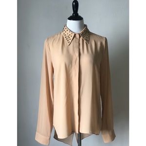 Studded Buttoned Down Blouse